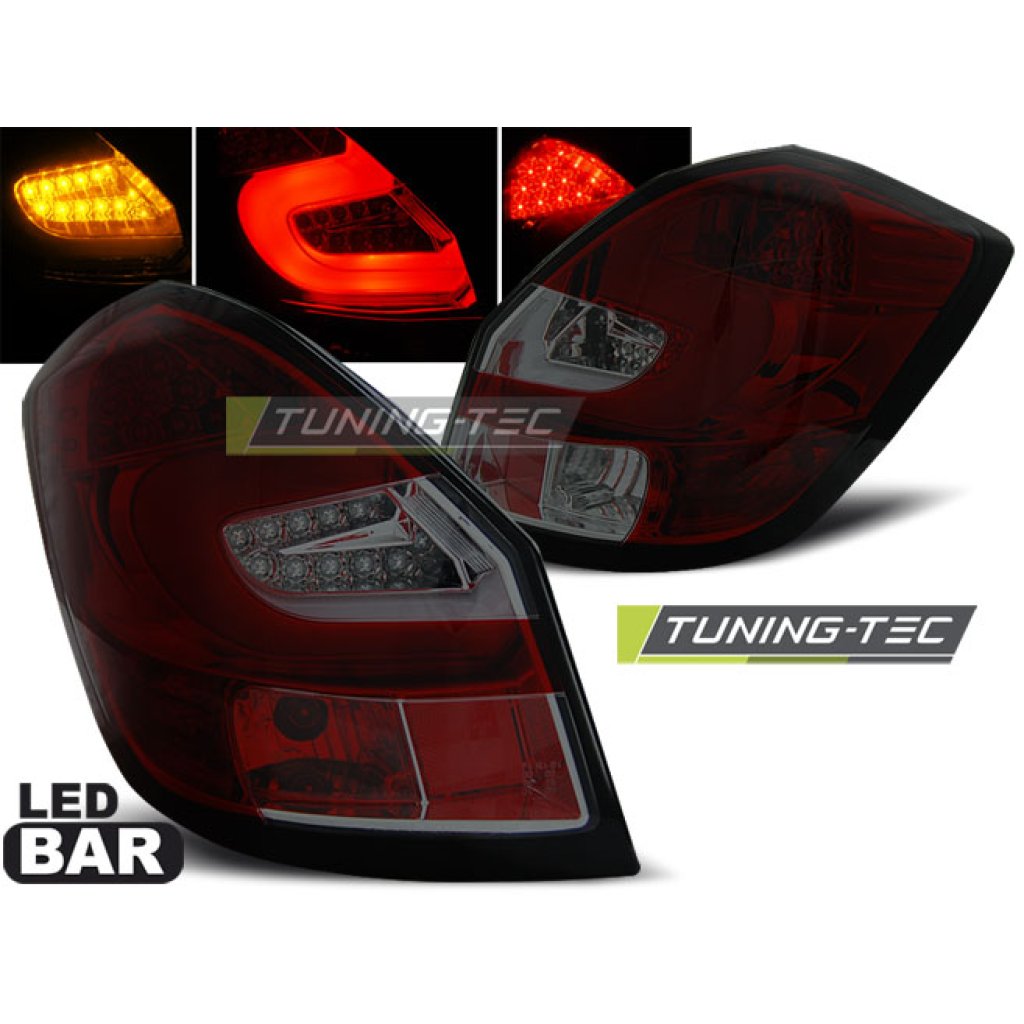 Zadní světla LED Lightbar Škoda Fabia II 07-14 červená/kouřová