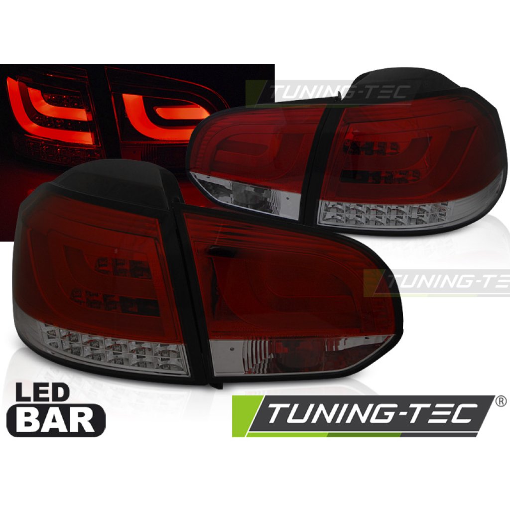 Zadní světla LED LIGHTBAR VW GOLF VI/6 htb 08-12 červená/kouřová