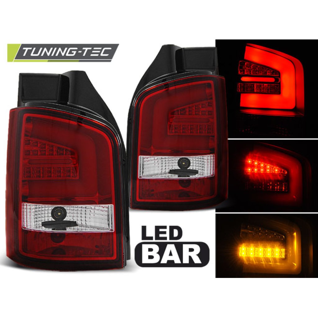 Zadní světla LED LIGHTBAR VW T5 03-09 červená