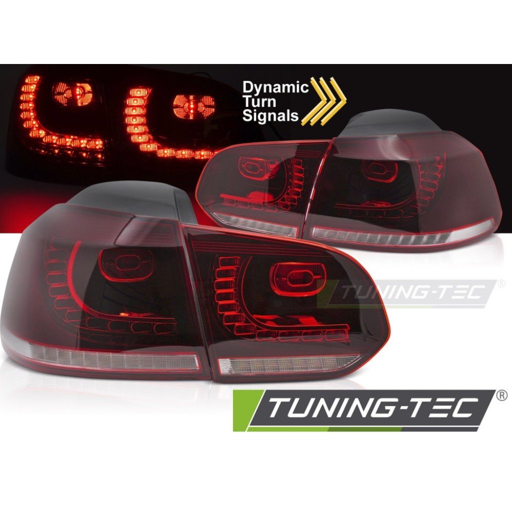 Zadní světla LED, s dynamickým blinkrem pro VW Golf VI / 6 červená