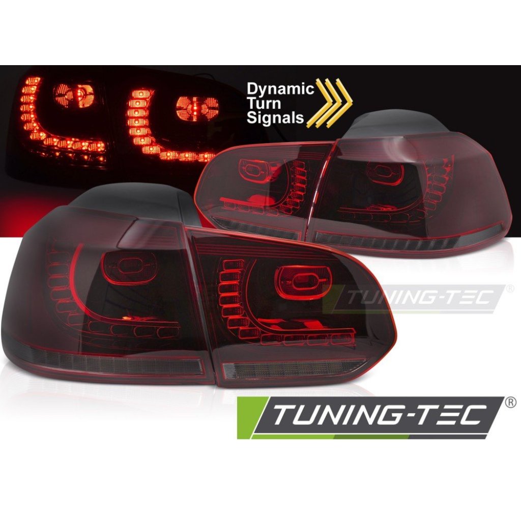 Zadní světla LED, s dynamickým blinkrem pro VW Golf VI / 6 červená/kouřová