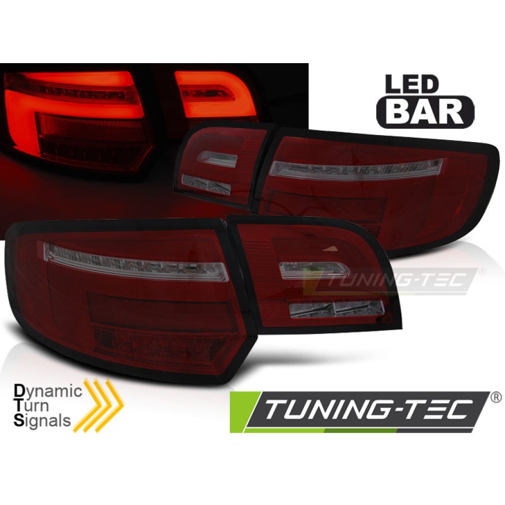 Zadní světla LED s LED dynamickým blinkrem pro AUDI A3 8P 5D 08-12 červená/kouřová