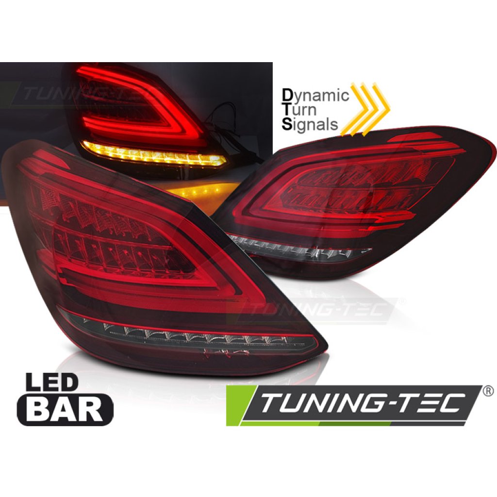 Zadní světla LED s LED dynamickým blinkrem pro Mercedes-Benz C W205 14-18 červená