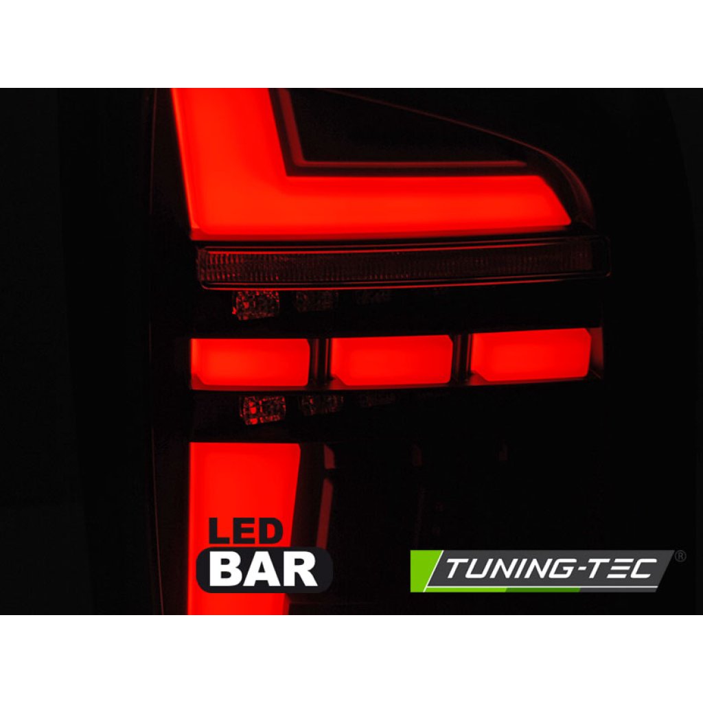 Zadní světla LED s LED dynamickým blinkrem VW T5 03-09 křídlové dvěře - červené kouřové