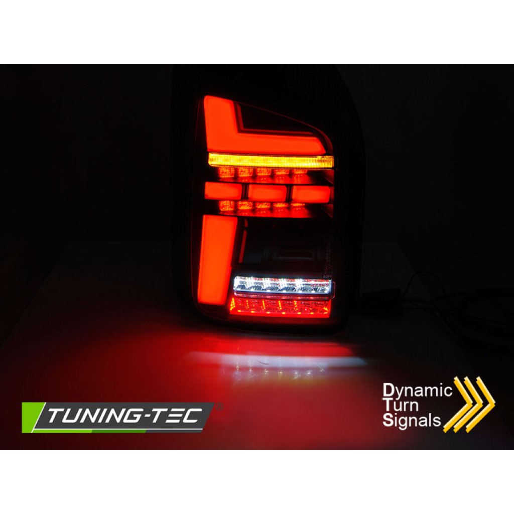 Zadní světla LED s LED dynamickým blinkrem VW T5 10-15 křídlové dvěře - kouřové