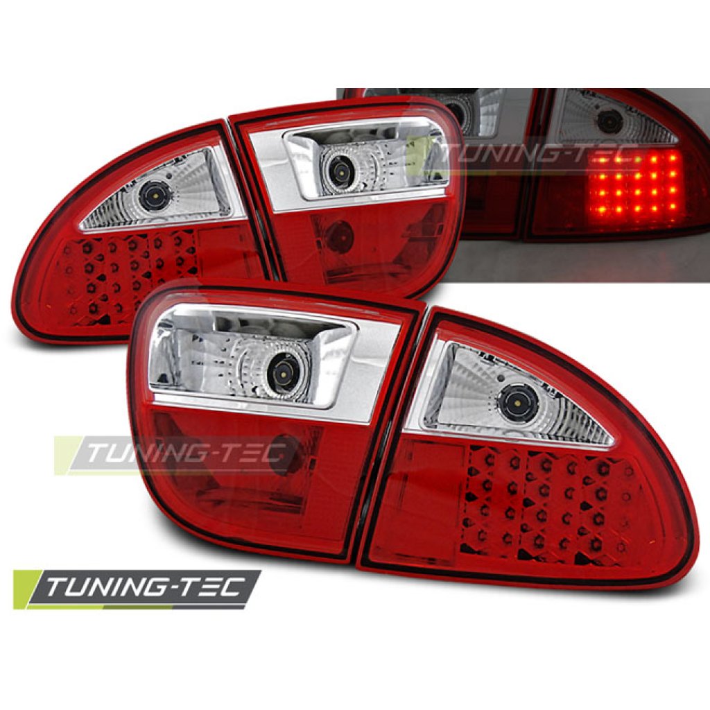 Zadní světla LED SEAT Leon červená/chrom krystal