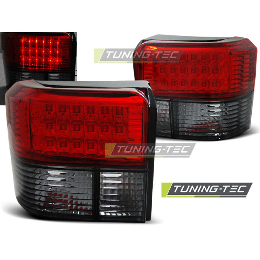 Zadní světla LED VW T4 červená/chrom krystal tmavé