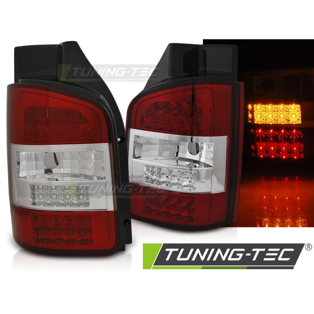 Zadní světla LED VW T5 (křídlové dveře) 03-09 červená