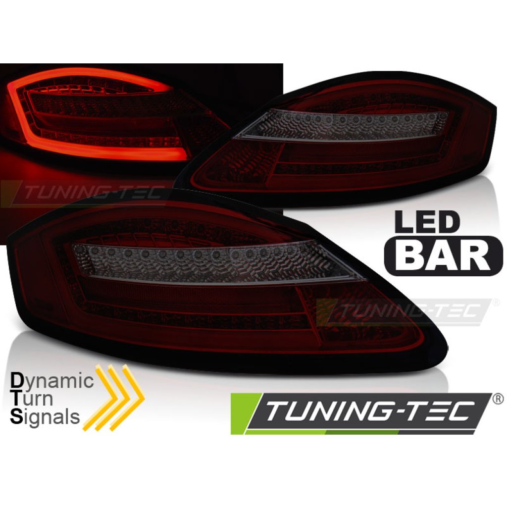 Zadní světla SEQ LED BAR Porsche Boxter 987 05-08 červená/kouřová