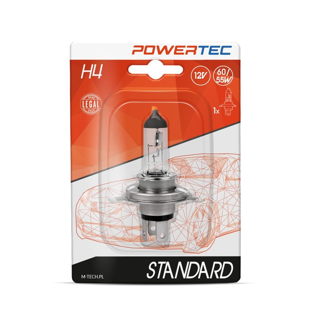 Žárovka halogenová H4 12V 60/55W P43t, PTZ4-01B, baleno na blistru