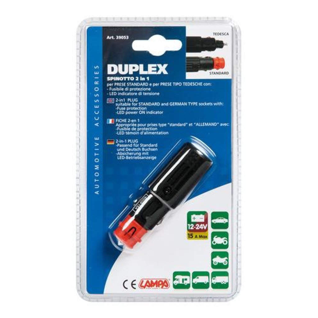 Zástrčka PAL 12/24V s kabelem 2m 5A, 98130