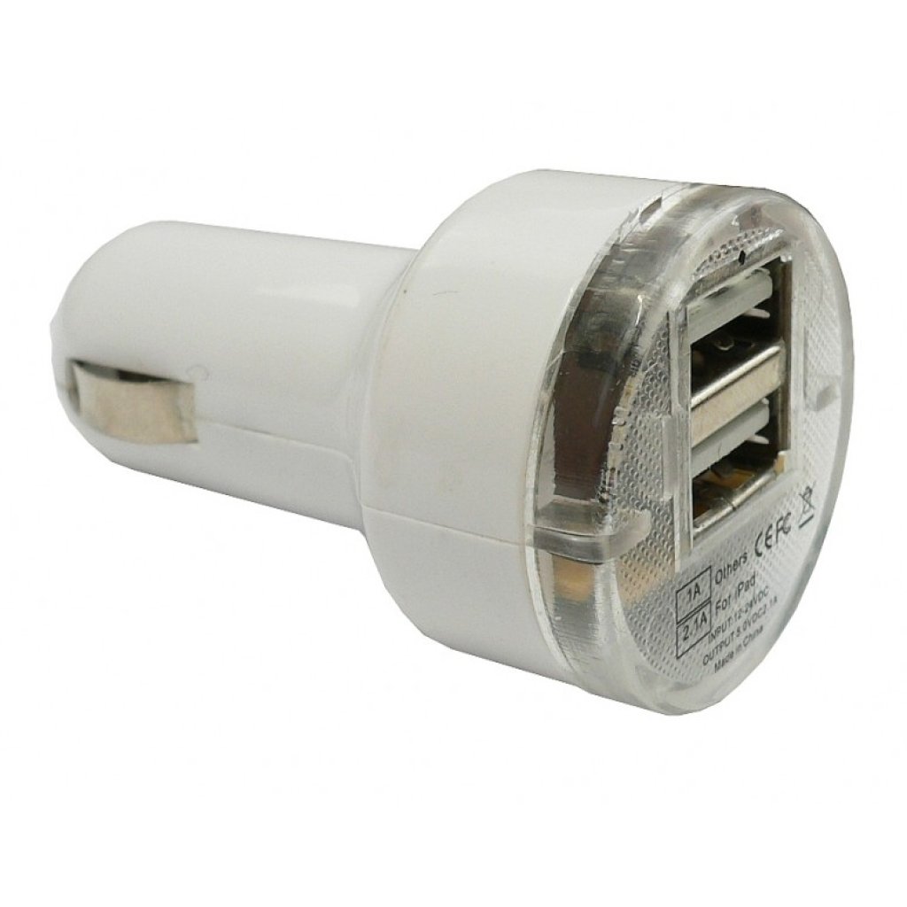 Zástrčka s 2x USB výstupem, 12/24V, (1A + 2,1A), 42018