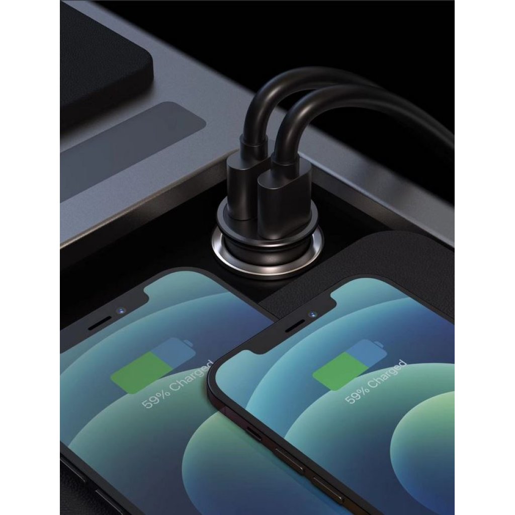 Zástrčka SWISSTEN USB-C Power Delivery + USB Quick Charge 3.0 36W, Metal černý, 47415