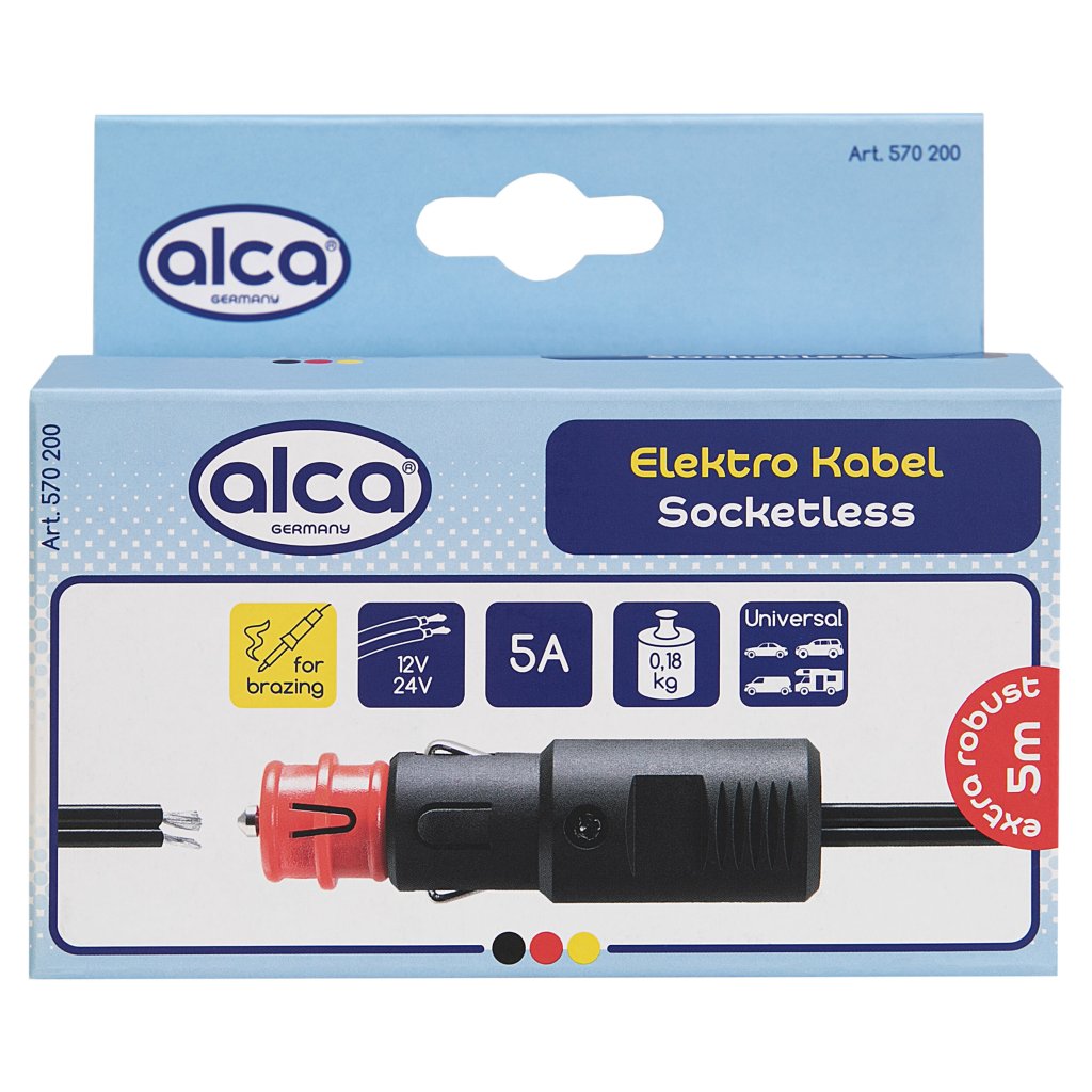Zástrčka zapalovače 12/24V 8A s kabelem 5m, 570200