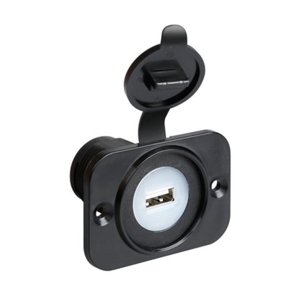 Zásuvka USB 2100mA 12/24V s krytem vodotěsná, 39006