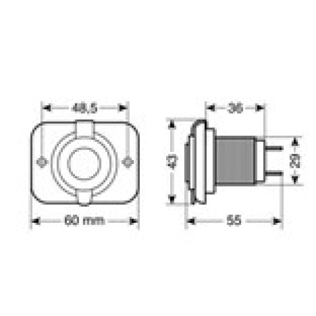 Zásuvka USB 2100mA 12/24V s krytem vodotěsná, 39006