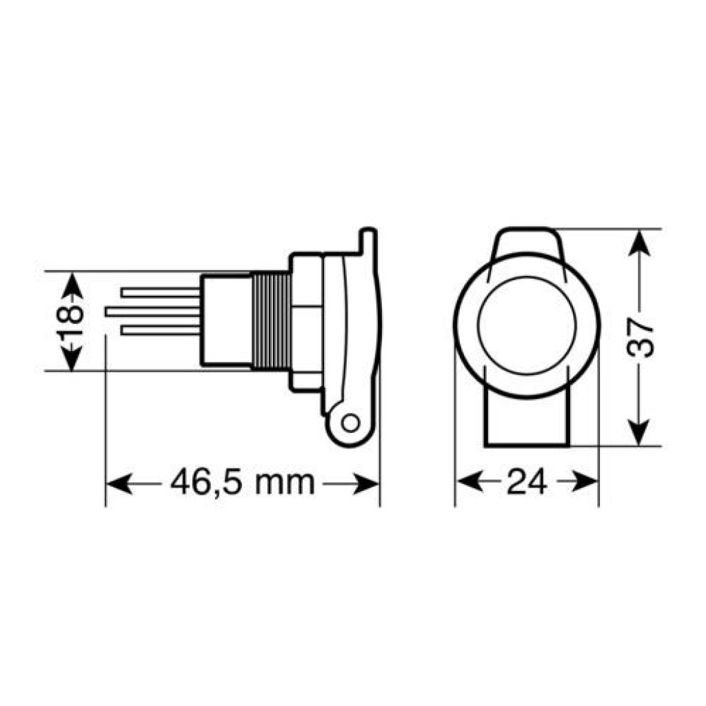Zásuvka zapalovače DIN (starší typ) s krytem 12/24V, 39033