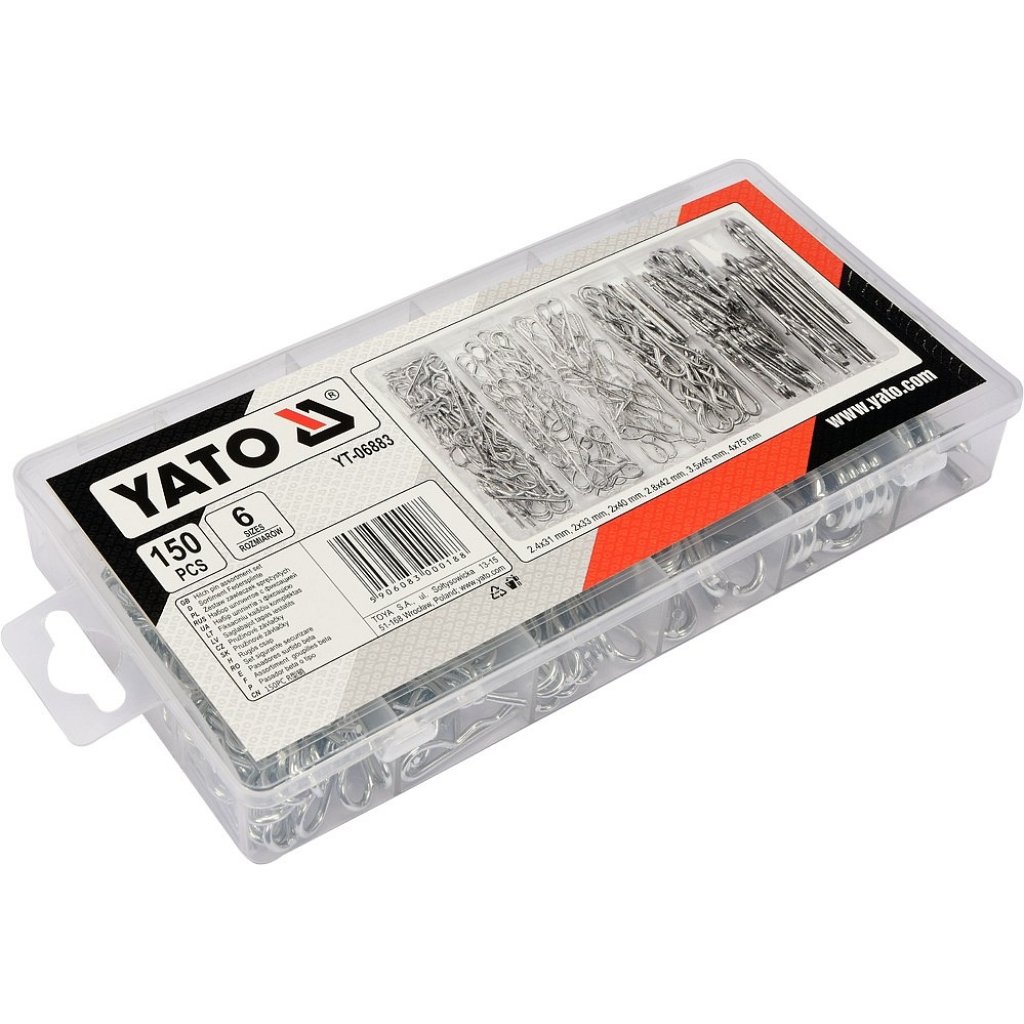 Závlačky pružinové sada 150ks, YATO