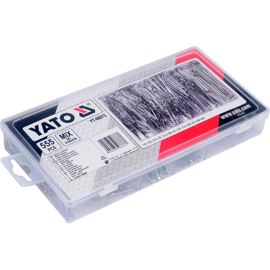 Závlačky sada 555ks, R-01 - R-06, YATO