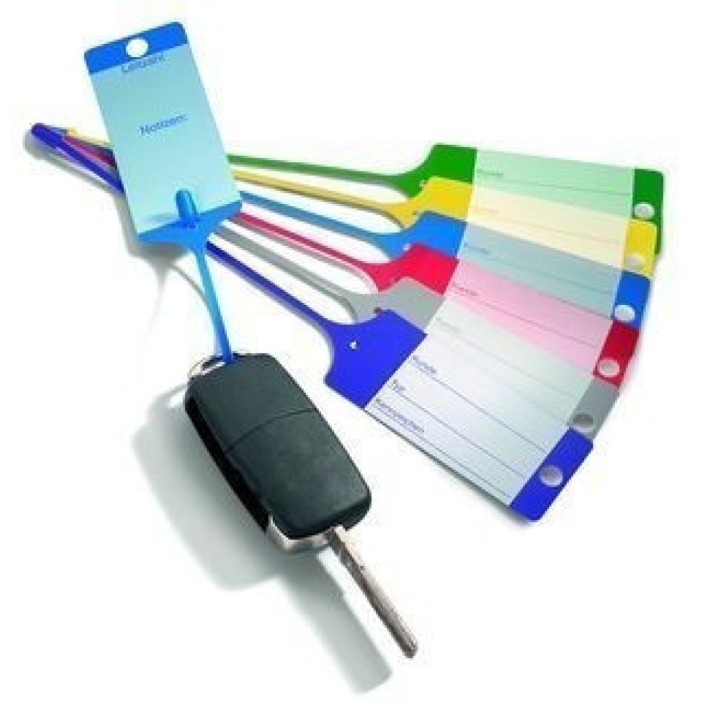 Žluté PP plastové visačky na klíče 100ks - 434030070