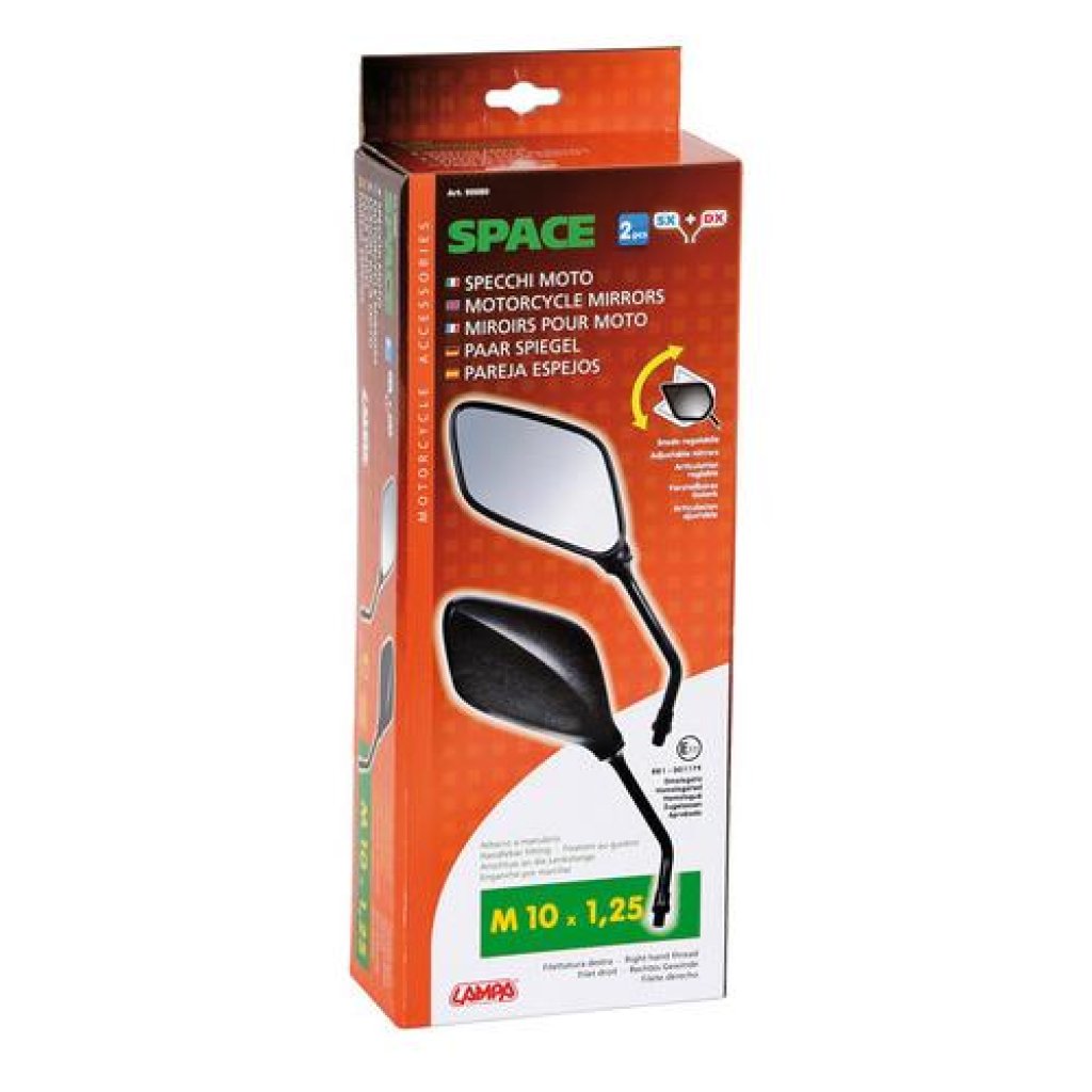 Zrcátka na motorku Space M10x1,25, 90080