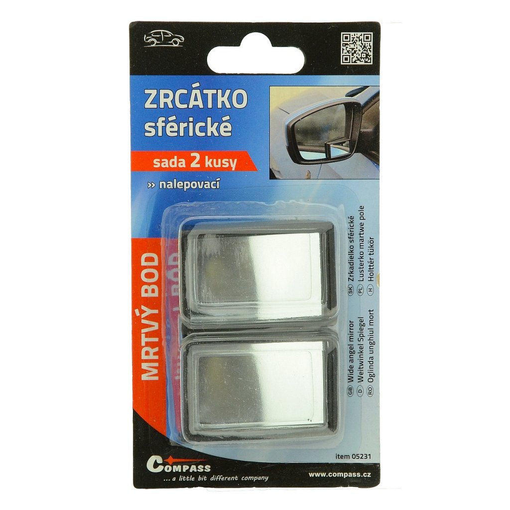 Zrcátko na mrtvý bod hranatý 2ks, 05231