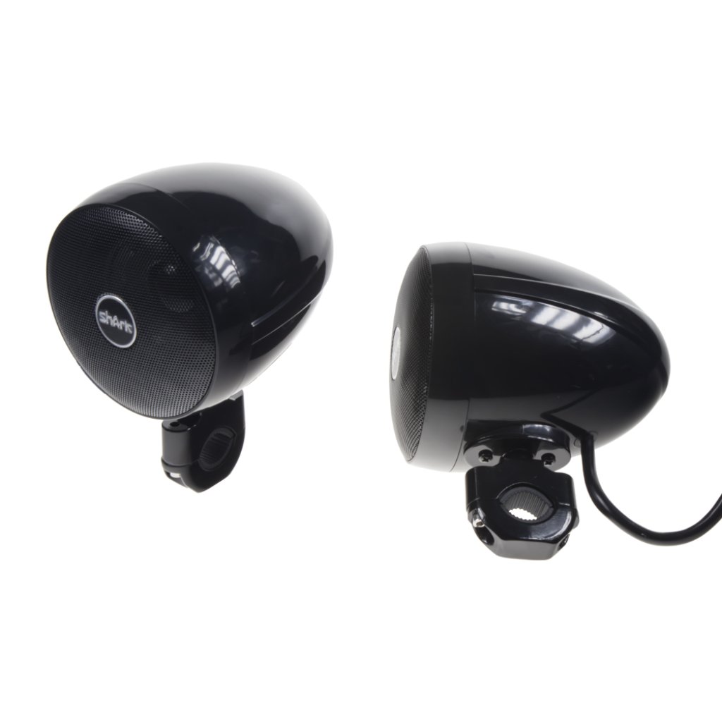 Zvukový systém na motocykl, skútr, ATV s FM, USB, AUX, BT, barva černá