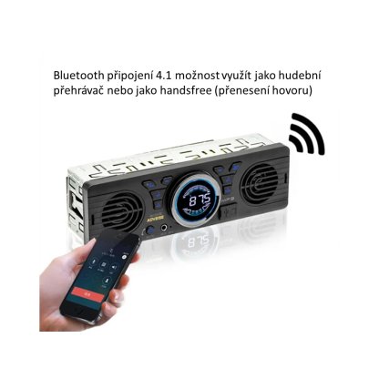1DIN autorádio BLUETOOTH/USB/SD/AUX, s vestavěnými reproduktory