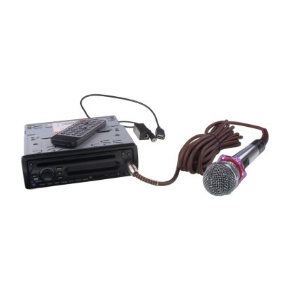 1DIN rádio pro autobusy s DVD/CD, 2x USB, SD, Bluetooth + HF, Mikrofon pro průvodce + prop HF