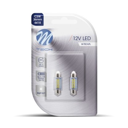 2x Dioda LED LB085W-C5W 36mm 8xSMD3014 Bílá 51267