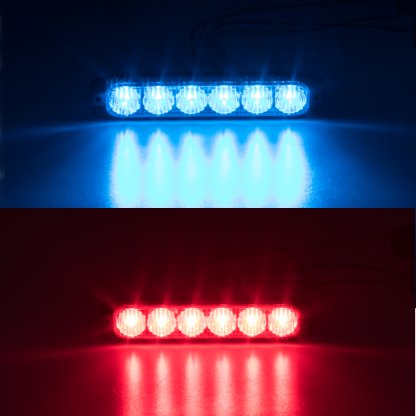 2x PROFI SLIM výstražné LED světlo vnější, červené+modré, 12-24V, ECE R65