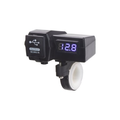 2x USB nabíječka s voltmetrem na motocykl