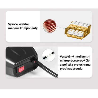2x USB nabíječka s voltmetrem/teploměrem na motocykl