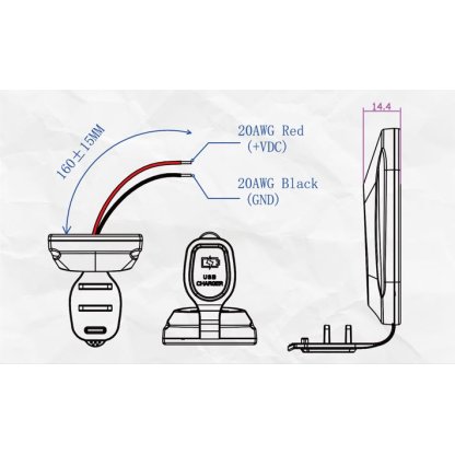 2x USB QC3.0 + USB-C PD3.0 zásuvka 12/24V, montáž na povrch