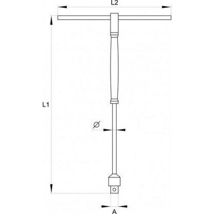 Adaptér 1/2" (12,7 mm) typ "T" s rukojetí