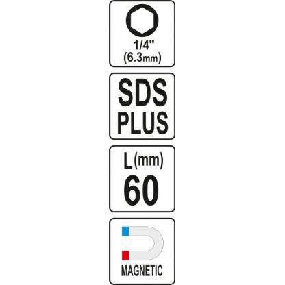 Adaptér do vrtačky SDS+ HEX 1/4" - YT-04690