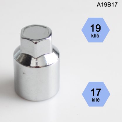 Adapter na kolové šrouby, matice (A19B17); klíč 19mm, kolový šroub nebo matice klíč 17mm