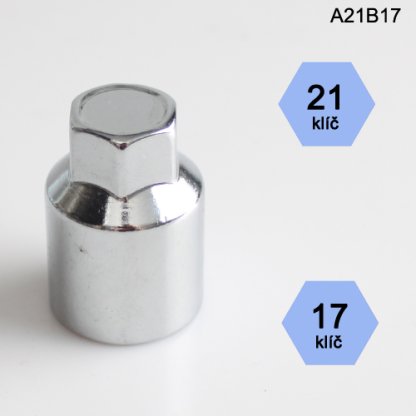 Adapter na kolové šrouby, matice (A21B17); klíč 21mm, kolový šroub nebo matice klíč 17mm