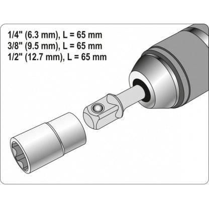 Adaptéry do vrtačky SDS+ na 1/4", 3/8", 1/2" (sada 3ks) - YT-04686