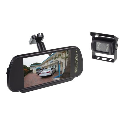 AHD kamerový set monitoru 7" na držák zrcátka se 2 x 4PIN + kamera + 15m kabel