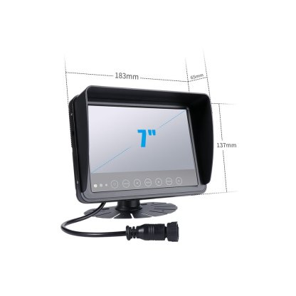 AHD set Monitor 7" prachotěsný/voděodolný/nárazu odolný, 2x4PIN vstup + kamera + 15m kabel