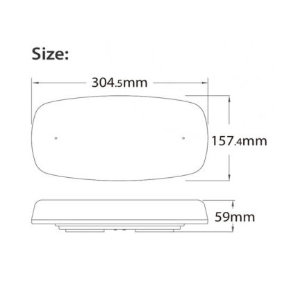 AKU LED rampa oranžová, 84LEDx0,5W, magnet, 12-24V, 304mm, ECE R65 R10