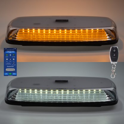 AKU LED rampa oranžová+bílá, APP, magnet, 12-24V, 304mm, ECE R65 R10