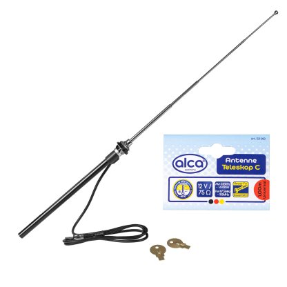 Anténa do blatníku 12V chrom, 531000