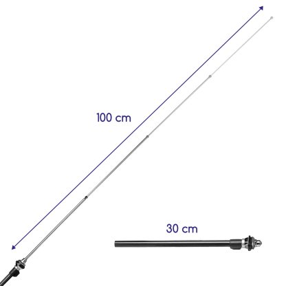 Anténa do blatníku 12V chrom, 531000
