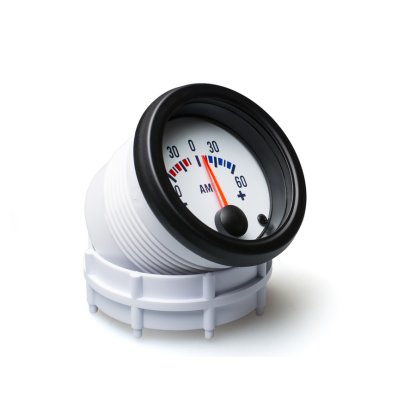 Autogauge palubní přístroj - ampermetr s bílým podkladem