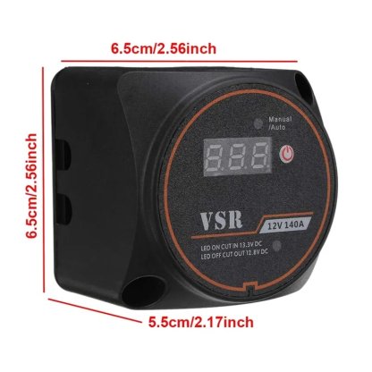 Automatické relé pro dobíjení druhé baterie 12V/140A s voltmetrem