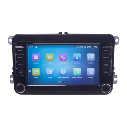 Autorádio pro VW, Škoda s 7" LCD, Android, WI-FI, GPS, CarPlay, Bluetooth, 4G, 2x USB
