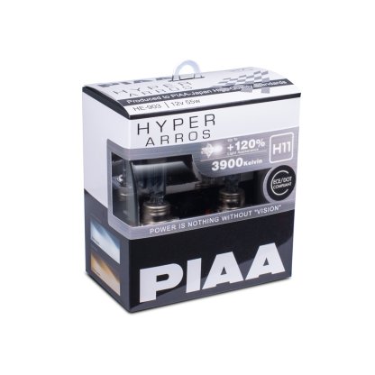 Autožárovky PIAA Hyper Arros 3900K H11 - o 120 % vyšší svítivost, zvýšený jas