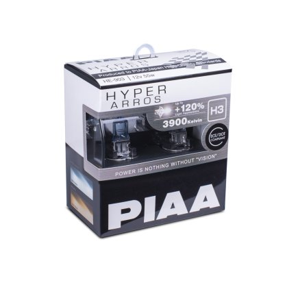 Autožárovky PIAA Hyper Arros 3900K H3 - o 120 % vyšší svítivost, zvýšený jas